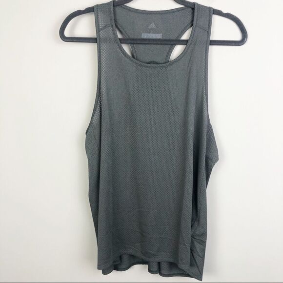 ADIDAS | Energy Running Semi Sheer Gray Active Tank Top Women’s Size Large - Picture 1 of 8